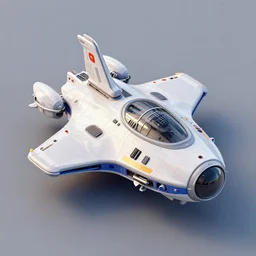3d render of a ron cobb inspired spaceship, isometric 3d