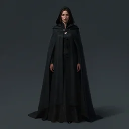 full body portrait of woman with cloak by melanie delon, artstation, digital art, dark