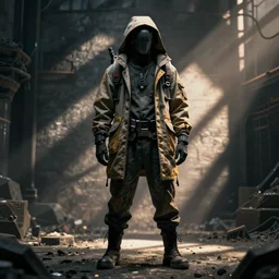 cyberpunk homeless, full body