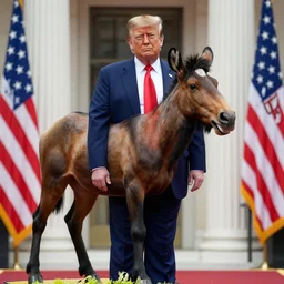donald trump centaur, press photo op