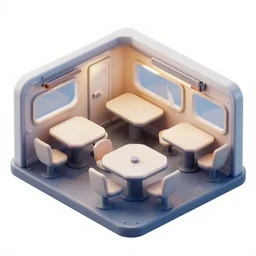 close up isometric view of the empty crew's restaurant onboard a spaceship, from a space themed lucasarts point and click 2 d graphic adventure game, art inspired by thomas kinkade