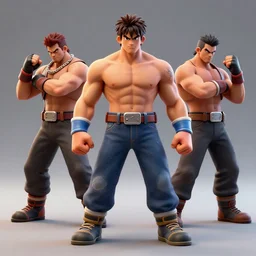 3 d model of rick harrison character in fighting game, stylized 3 d graphics, hdr, ultra graphics, ray tracing, 4 k image