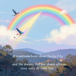 somewhere over the rainbow bluebirds fly and the dreams that you dream of dreams really do come true