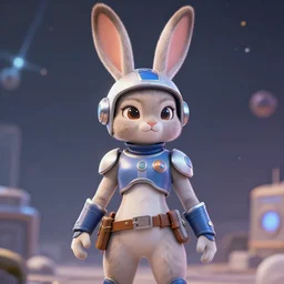 starship captain anthro rabbit fursona, photo realism