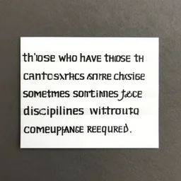 those who have and those who cannot express the desire choose sometimes greater disciplines without the comeuppance required