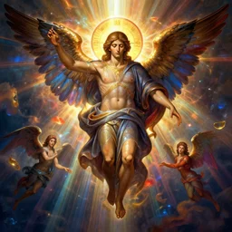 A orthodox icon made of a blood , angels falling from heaven + refractive light + caustics + backlit + incredible lighting + strong rim light + highly detailed + god rays + digital painting + HDRI + vivid colors +  high contrast + 8k resolution + intricate + photorealistic + smooth + by Alvaro Castagnet + Peter Mohrbacher + Dan Mumford