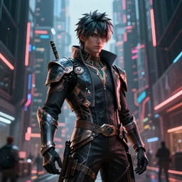 Astolfo in a cyberpunk city, photorealistic, HDR, 4k, wallpaper, epic, Cinematic, ray-traced