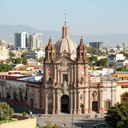 Mexican architectural style, modern city in ancient Greece