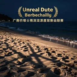 on the beach, at night, unreal engine rendering