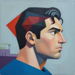 Superman profile picture by Sachin Teng, asymmetrical, Organic Painting , Matte Painting, geometric shapes, hard edges, graffiti, street art:2 by Sachin Teng:4