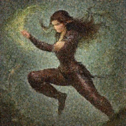 character, lithe female ranger in elegant leathers, brown hair, dynamic action pose, D&D, fantasy, intricate, focused expression, nature magic, highly detailed, digital painting, artstation, octane render, concept art, matte, sharp focus, illustration, art by Artgerm and Greg Rutkowski and Alphonse Mucha and alex ross
