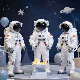 astronauts on the moom birthday party photos