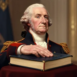 close render of george washington with hand on the bible, inauguration, unreal engine, digital art, octane render, trending on artstation, raytracing