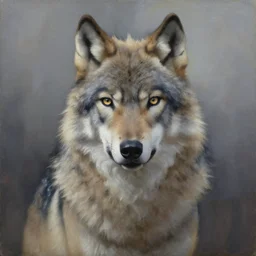 a painting of a anthropomorphic female wolf, a character oil on canvas portrait by gerald brom and greg rutkowski, masterpiece, fantasy art, artstation hq