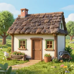 cottage core, ultra realistic, 3D render, cozy