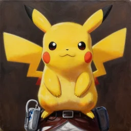 pikachu as a Titan from Attack on Titan, oil on canvas, intricate, portrait, 8k highly professionally detailed, HDR, CGsociety