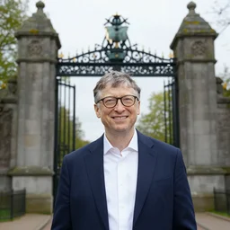 bill gates at the gates of hell, realistic