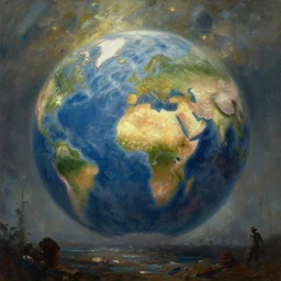 ''cinematic shot'' of our world ending made by ivan aivazovsky, peter mohrbacher, greg rutkowski volumetric light effect broad light oil painting painting fantasy art style sci - fi art style realism premium prints available artwork unreal engine