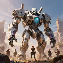 behemoth machine mecha animal beast robot of horizon forbidden west horizon zero dawn bioluminiscence global illumination ray tracing hdr fanart arstation by sung choi and eric pfeiffer and gabriel garza and casper konefal