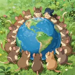 small rodents attempt to bring peace to the world, digital painting by Kentaro Miura and Hayao Miyazaki