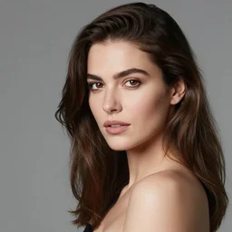 face and upper body of a beautiful 30 years old french woman