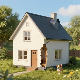 a house merged with a dog