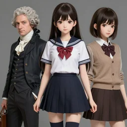 concept art of comiket cosplay, school girl, pinterest, artstation trending, behance, highly detailed, by rembrandt, by joseph mallord william turner, misa amane