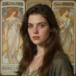 a hyper - realistic detailed character concept art portrait of a beautiful woman on a depth of field background, artstation, award - winning realistic sci - fi concept art by jim burns and greg rutkowski, beksinski, a realism masterpiece, complimentary color palette, james gilleard, bruegel, alphonse mucha, and yoshitaka amano.