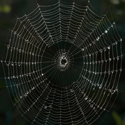 thick spider webs with rounded holes