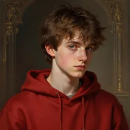 a preppy magic student boy wearing a red hoodie, d & d, fantasy, intricate, cinematic lighting, highly detailed, digital painting, artstation, concept art, smooth, sharp focus, illustration, art by artgerm and greg rutkowski and alphonse mucha