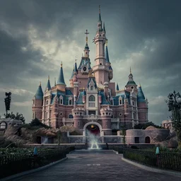 landscape shot of lovecraftian disneyland