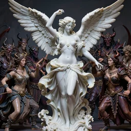 high intricate porcelain baroque stunning woman body sensual angelic warrior fighting the army of the demon lord, 8 k, glitter skin very white hyperrealistic hyperdetailed pastel maria panfilova, andrea savchenko, sensual mike kime, ludovic plouffe, qi sheng luo, oliver cook, trending on artstation