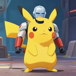 a still of pikachu in RoboCop