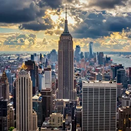 newyork cityscape in the style of pollock
