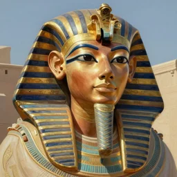 egyptian pharaoh, close - up portrait, powerfull, intricate, elegant, volumetric lighting, scenery, digital painting, highly detailed, artstation, sharp focus, illustration, concept art, ruan jia, steve mccurry