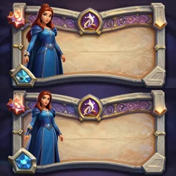 Symmetrical top to bottom Hearthstone official professional art, with realistic beautiful body & face & eyes. Every following words is important: A female mage with a blue robe. Completly coherent and well drawned physical every single body parts, ArtStation.