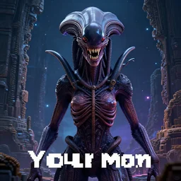 your mom is a cosmic horror by bruce brenneise and h r giger, alien ancient ruins in background, sharp teeth and glowing eyes, 3 d render, neosurrealism. digital concept art, pixel art, rendered in octane, trending on cgsociety, trending on artstation