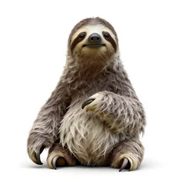 albino sloth, high detail photograph, full body, isolated on a pure white background, centered, entire subject in frame, sharp focus, soft studio lighting