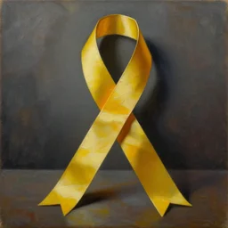 an abstract sculpture with a yellow ribbon. conceptual art, abstract art, surrealist oil painting, still life painting, wikiart, high detail, behance