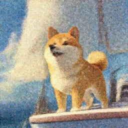 a wholesome illustration of a Shiba Inu enjoying the wind on a yacht, studio Ghibli,  Pixar and Disney animation, sharp, Rendered in Redshift and Unreal Engine 5 by Greg Rutkowski, Bloom, dramatic lighting