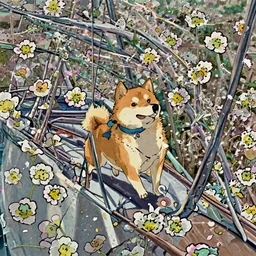 a wholesome illustration of a Shiba Inu enjoying the wind on a yacht, studio Ghibli,  Pixar and Disney animation, sharp, Rendered in Redshift and Unreal Engine 5 by Greg Rutkowski, Bloom, dramatic lighting