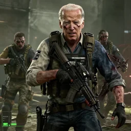 in - game footage of joe biden as a zombie in call of duty : modern warfare 3