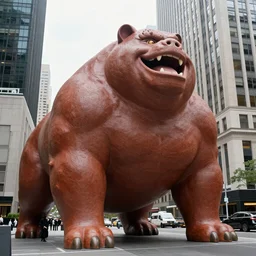 a huge barney in new york, realistic photo, concept art, 8k