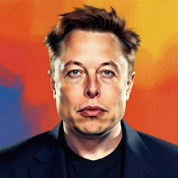 A beautiful portrait of Elon Musk, frontal, digital art by Eugene de Blaas and Ross Tran, vibrant color scheme, highly detailed, in the style of romanticism