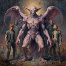 omnious 5-dimensional DMT entity deity by jacek yerka, alex gray, zdzisław beksiński, dariusz zawadzki, jeffrey smith and h.r. giger, oil on canvas, 8k highly professionally detailed, trending on artstation