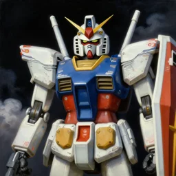 a baroque neoclassicist renaissance close - up portrait of mecha gundam security camera. reflective detailed textures. puffy clouds, dark black background. highly detailed fantasy science fiction painting by moebius, norman rockwell, frank frazetta, and syd mead. rich colors, high contrast. artstation