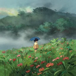 a wholesome animation key shot of a rainy day misty panorama, studio ghibli, pixar and disney animation, sharp, rendered in gouache painting, anime gouache key art by greg rutkowski, bloom, dramatic, dynamic lighting