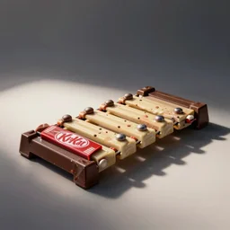 xylophone made of kitkat chocolate bars