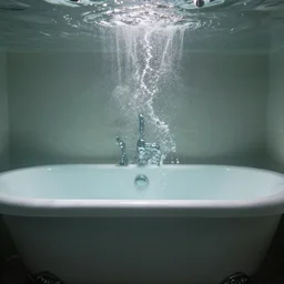 photo of a bathtub underwater