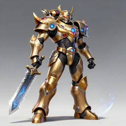 thunder armored warrior, royal primarch, wielding a thunder ornamented saw blade, wearing thunder royal ornamented armor, full body concept, beksinski, ruan jia